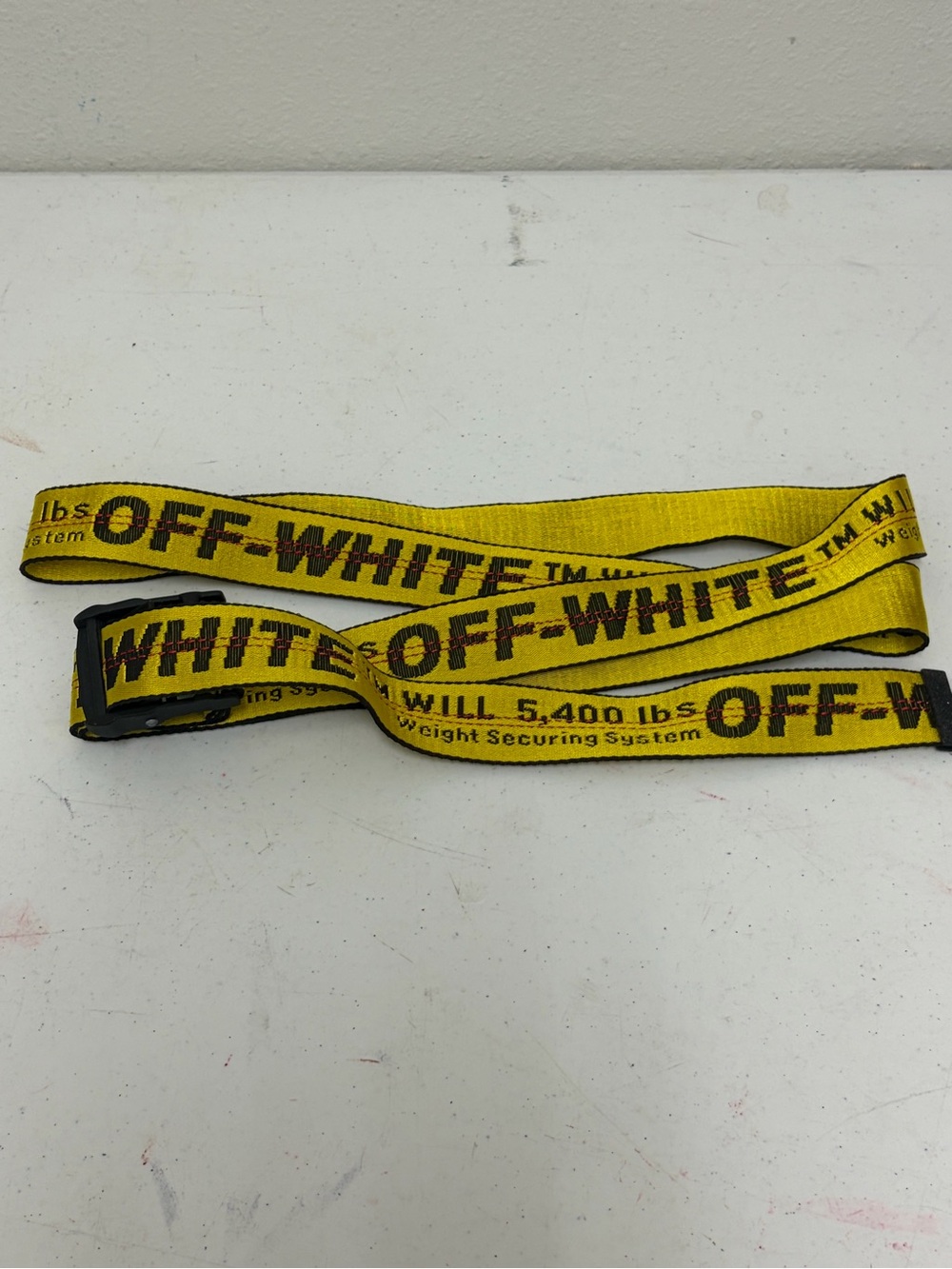Off-White Yellow and Black Industrial Logo Belt